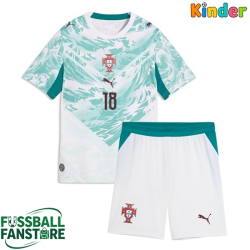 Portugal Pedro Neto #18 Replik Auswärtstrikot Kinder WM 2026 Kurzarm (+ Kurze Hosen)